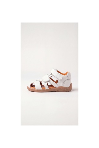 Pufien Çocuk Hakiki Deri Sandalet, Ortopedik Tabanlı, Kaydırmaz Kauçuk Taban, Cırt Cırtlı Unisex Premium Beyaz