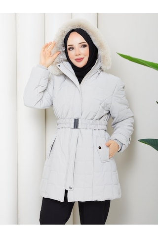 Eslemnur Nova Kumaş Şişme Mont 85cm Krem