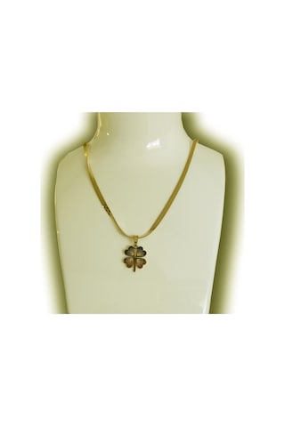 Uzel Çelik İtalyan Zincirli Kalp Yonca Kolye