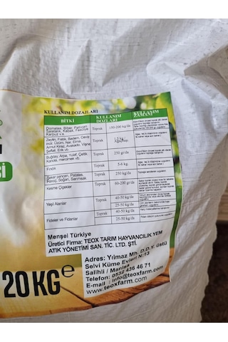 Teoxfarm Katı Solucan Gübresi 20 Kg 20 KG