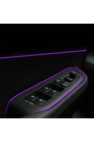 Araç İçi Dekoratif Torpido Ve Kapı Döşeme Fitili Neon Ip 5 Metre Mor