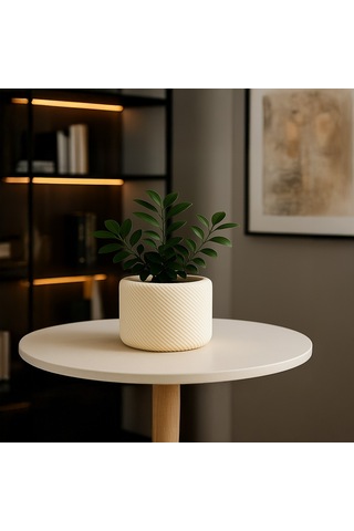 Minimal Çizgili Dekoratif Saksı