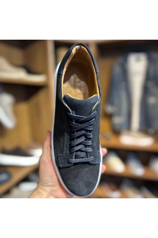 Alza %100 Hakiki Deri Erkek Sneaker Günlük Rahat Ve Şık Ayakkabı Lacivert - Lacivert