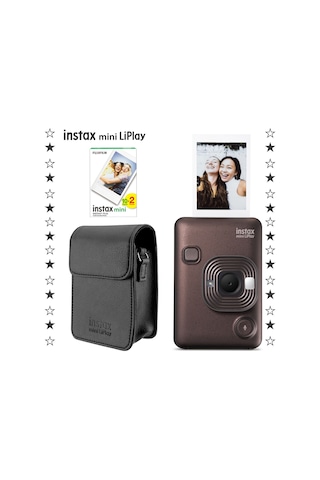 Instax Mini Liplay Hybrid  Fotoğraf Makinesi + 20'li Film + Deri Kılıf Set