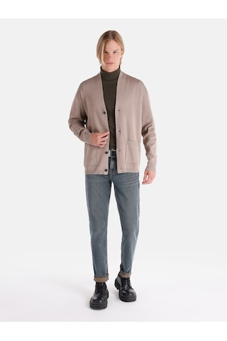 Colins Regular Fit Bej Erkek Hırka Cl1065216 Açık Kahverengi