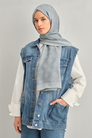 Armine Tencel İpek Minimal Monogram Desen Şal 3291 Gri