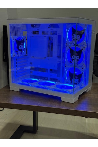 Gametech Kuromi Karakterli 7 Argb Fanlı Akvaryum Kasa Beyaz