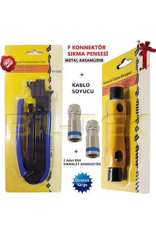 F Konnektör Sıkma Pensesi + Kablo Soyucu