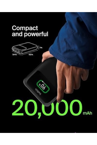 3 Portlu Dizüstü Powerbank, Usb-c Ve Usb-a Portları, Hızlı Şarj Usb-c Güç Dağıtımı, Macbook Uyumlu, iPhone Uyumlu 17, 16 Serisi, iPad Uyumlu Pro, Galaxy Uyumlu S25 Vb. İçin Taşınabilir Şarj Cihazı - Siyah