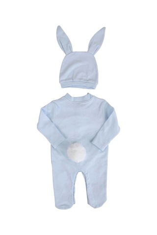 Erkek Bebek Tavşan Model Kostüm Tulum - Bebek Doğum Hediyesi Bebe Mavi