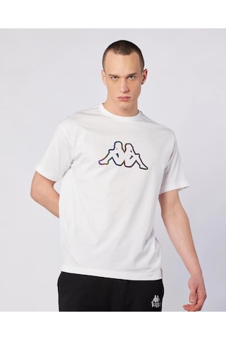 Kappa Logo Brian T-shirt Erkek Beyaz Regular Tişört Siyah