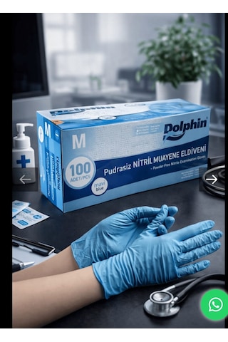 Pudrasız Mavi Nitril Muayene Eldiveni 1 Kutu - Mdr -100 Lü 1 Dolphin Pudrasız Mavi Nitril Muayene Eldiveni 1 Kutu - Mdr -100 Lü