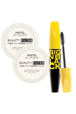 Pastel Beauty Filter Fixing Powder Pudra 00 2'li + Big N Black Mascara