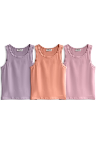 Yohannes Club, Kız Çocuk, Pamuklu Slip&atlet, Alt-üst, 3 Çift Takım, Karışık Renkli Karışık