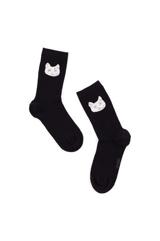 Faik Sönmez Kedi Jakarlı Soket Çorap W26crp015 Uw26crp01510 Siyah