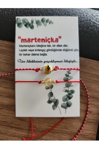 Marteniçka Sitrin Taşı Ve Seramik Boncuklu Bileklik Çok Renkli