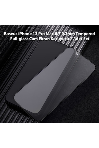 Baseus Apple Uyumlu iPhone 13 Pro Max 6.7 0.3mm Tempered Full-glass Cam Ekran