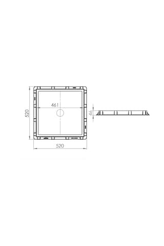 50X50 Rögar Kapağı / Çerçeve + Düz Kapak