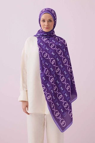 İmannoor Baklava Noor Floş Viskon Şal Mor - Purple 242 3014 080 Mor