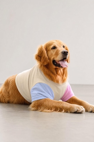 Soft Sun Orta Ve Büyük Irk Köpek Tişörtü Lacivert Kırmızı Yazlık Köpek Kıyafeti