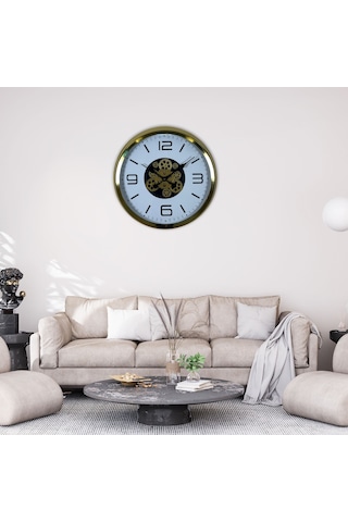 Modern Prestige Gold 60 Cm Çarklı Duvar Saati