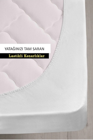 Premium Sıvı Su Geçirmez Fitted Full Kenar Tek Kişilik Çift Kişilik Sessiz Yatak Koruyucu Alez Beyaz