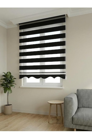 Bbb Pliseli Siyah Stor Zebra Perde Mz486 Siyah