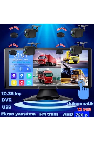 Dvr Ekran Ve 4 Ad. Ahd 720p Nesne Tanıma Sesli İkazlı Kamera Seti