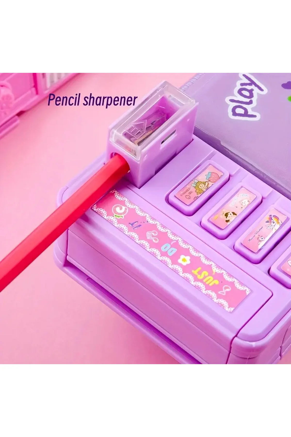 Şifreli Kilitli Dönüştürülebilir Mor Kalem Kutusu Çok Fonksiyonlu Güvenlik Kilidiyle Birlikte Mor