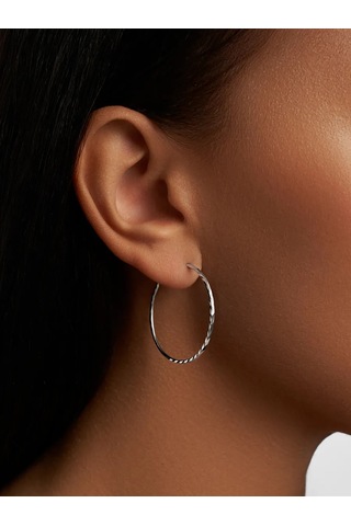 Mıx Jewelry Yuvarlak Congo Küpeleri 925 Ayar Gümüş, Çap 30 Mm 354622983 Diğer