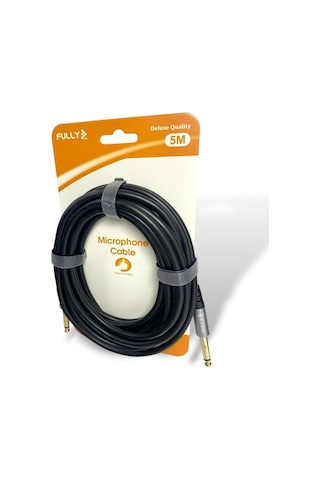 Fully 5metre 6.3mm Erkek-erkek Mono Gitar Kablo - Siyah