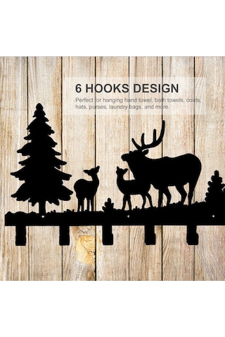 Springsun "6 Kancalı Duvar Askısı - Vidalama Gerektirmeyen, Hayvan Figürlü, Banyo & Mutfak İçin Pratik Çözüm" Diğer