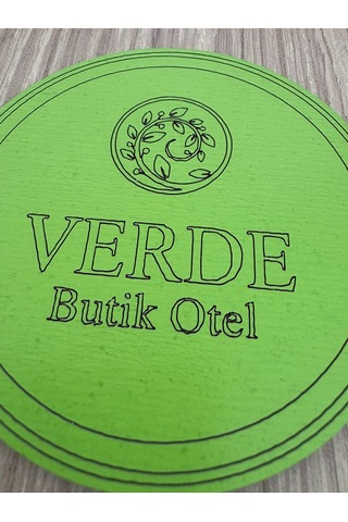 10'lu Kişiye / Şirkete Özel Logolu Bardak Altlığı Seti Lazer Kesim Kurumsal Hediye 9 Cm Fıstık Yeşili