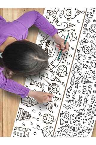 Esatoys Bebek ve Çocuk İçin 3.75 Metre Rulo Boyama Kağıdı-2