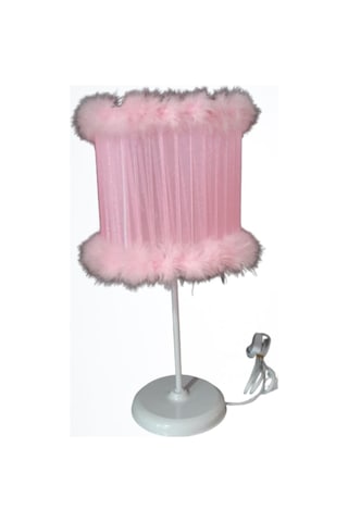 Pembe Tüylü Yatak Odası Kız Odası Abajuru