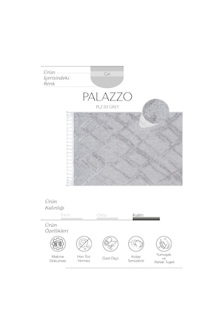 Cool Halı Palazzo Gri Mutfak Halısı Yumuşak Bukle Tezgah Önü Leke Tutmaz İskandinav Kabartmalı Halı