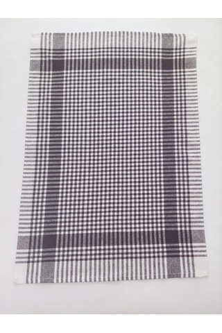 Pamuklu Koyu Kahverengi Pöti Kareli 4'lü Kurulama Bezi,peçete