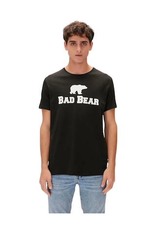 Bad Bear Beyaz Logo Baskılı King Size Erkek Tişört Mavi