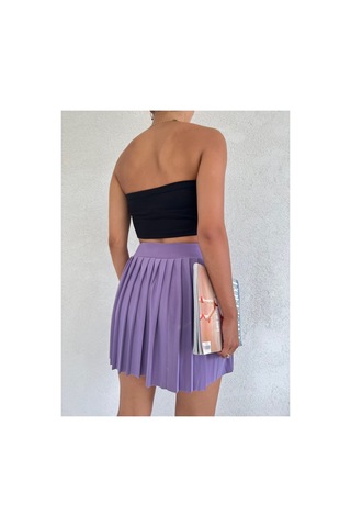 Winmoda34 Kadın Tenis Eteği Içten Taytlı Lila