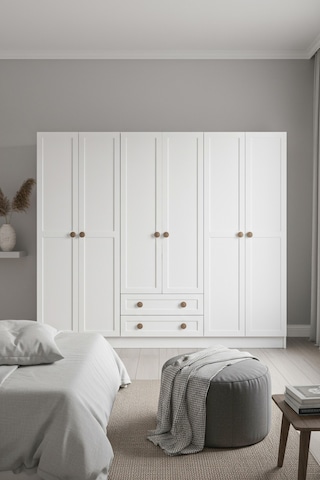 Bohem 4 Kapak 2 Çekmece Aynalı Gardırop K7 Mdf Kapak Beyaz