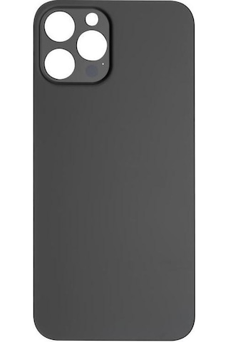 Apple Uyumlu iPhone 12 Pro Max Logolu Arka Pil Batarya Kapağı - Lens Hariç Siyah