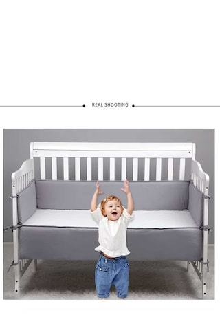 4 Parça Beşik Kenar Koruyucu Bebek Çocuk Yatak Kenar Yumuşatıcı