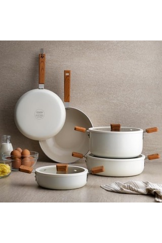 Schafer Ceramoni Seramik Basık Tencere 26 Cm-krem Çok Renkli