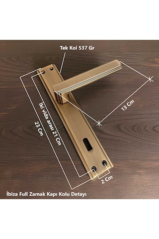 İbiza Mat Antik Sarı Full Zamak Elegant Aynalı Oda Kapı Kolu 1 Takım