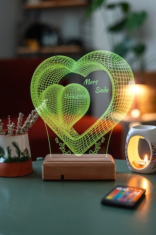 Sevgiliye Hediye Aşk Ve Sonsuzluk 3D Led Lamba