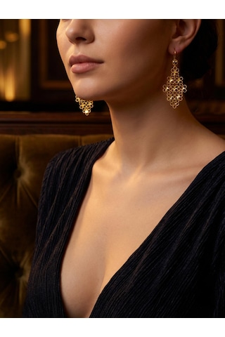 Çelikoğlu Kuyumculuk 14 Ayar Altın Baklava Küpe 2,25 Gr Açık Sarı Altın