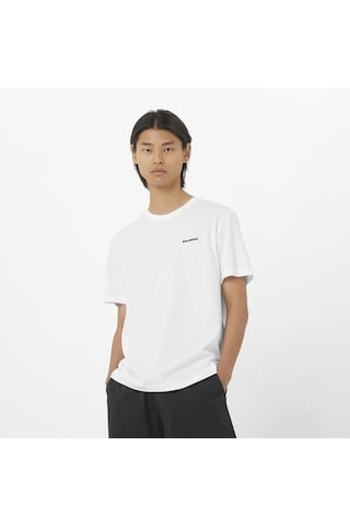 Salomon Logo Tee M Whıte Erk T-shırt Lc2526400 Beyaz