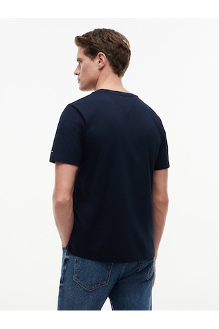 Tommy Hilfiger Brand Love New Rwb Reg Tee Erkek Mavi T-shirt - Mw0mw44359