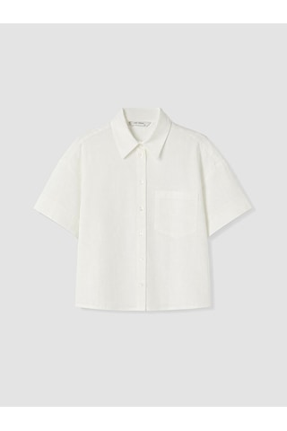 Lcw Vision Beyaz Oversize Poplin Kadın Gömlek