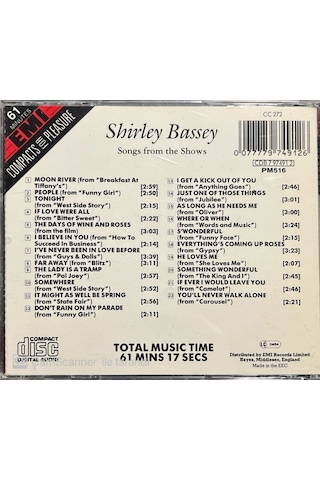 Plak Değildir Cd Dir Cd Shirley Bassey Songs From The Shows Cd